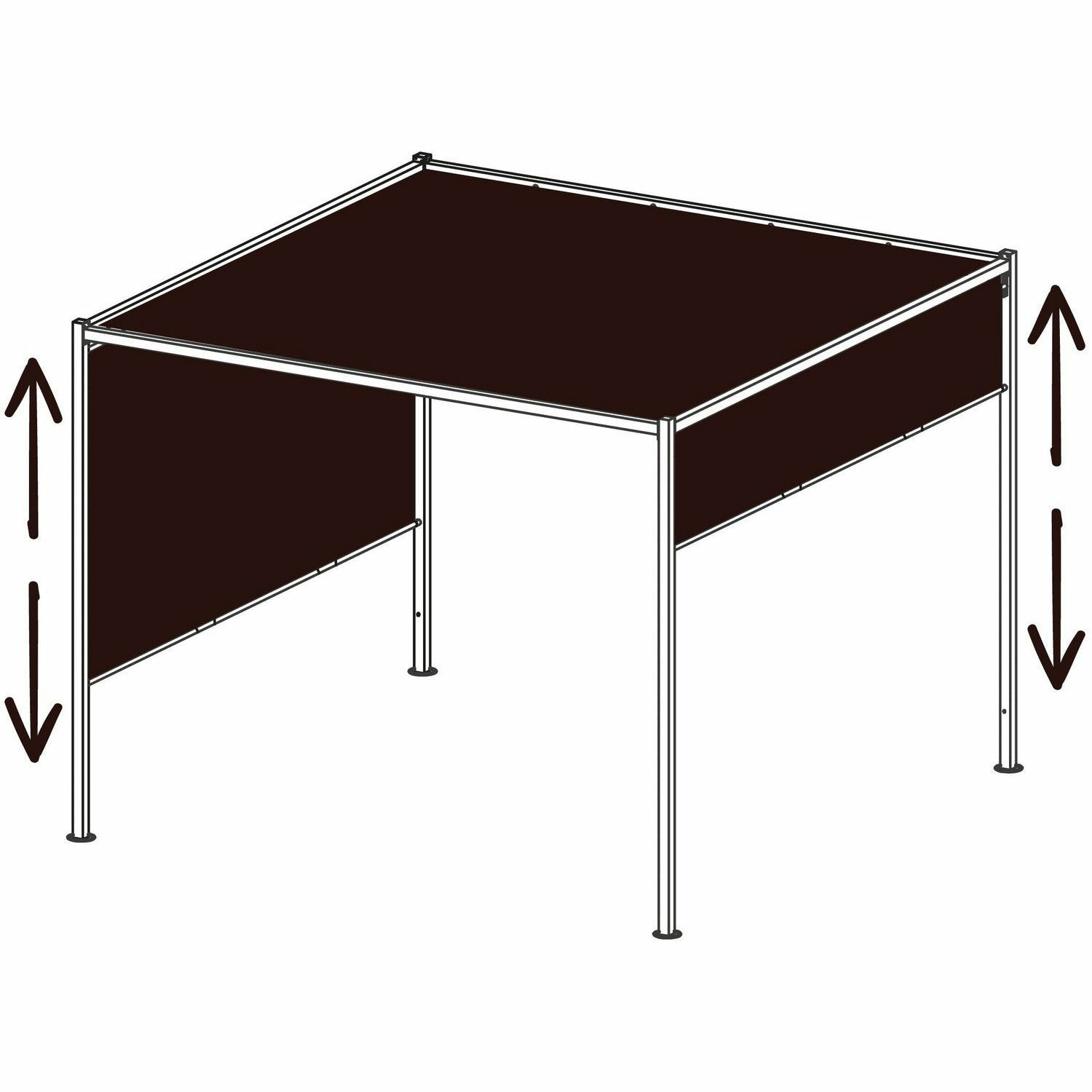 VESTIAMO CASA GIARDINO - Gazebo Pergola Orientabile Telo Ecrù 3x3mt